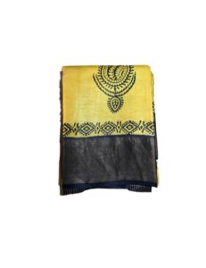 Block Printed Zari Tussar Saree