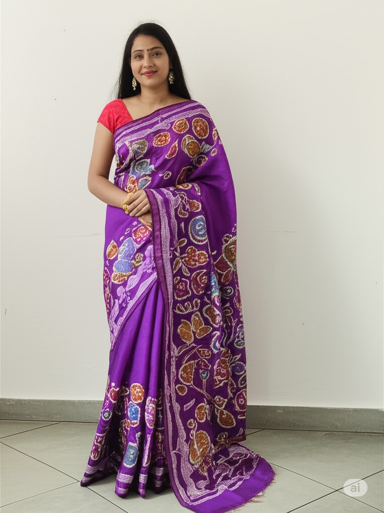 Cotton Chanderi Hand Batik