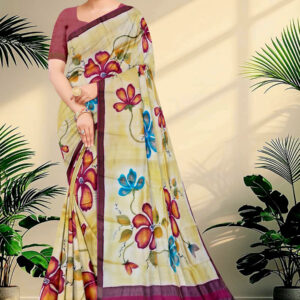 Hand Paint Tussar Silk