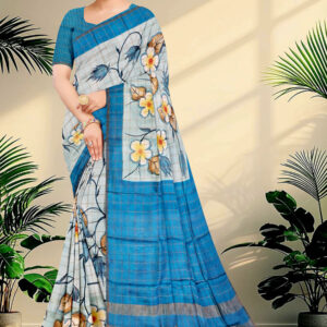 Hand Paint Tussar Silk