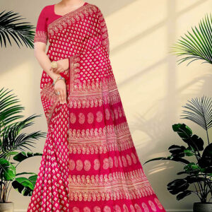 Hand block printed Pure Silk