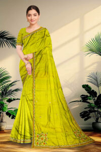 Embroidery Katan Silk Saree