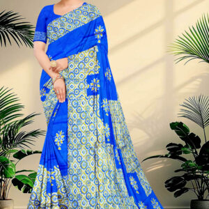 Hand block printed Katan Pure Silk