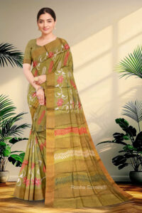 Block Printed Zari Tussar Saree